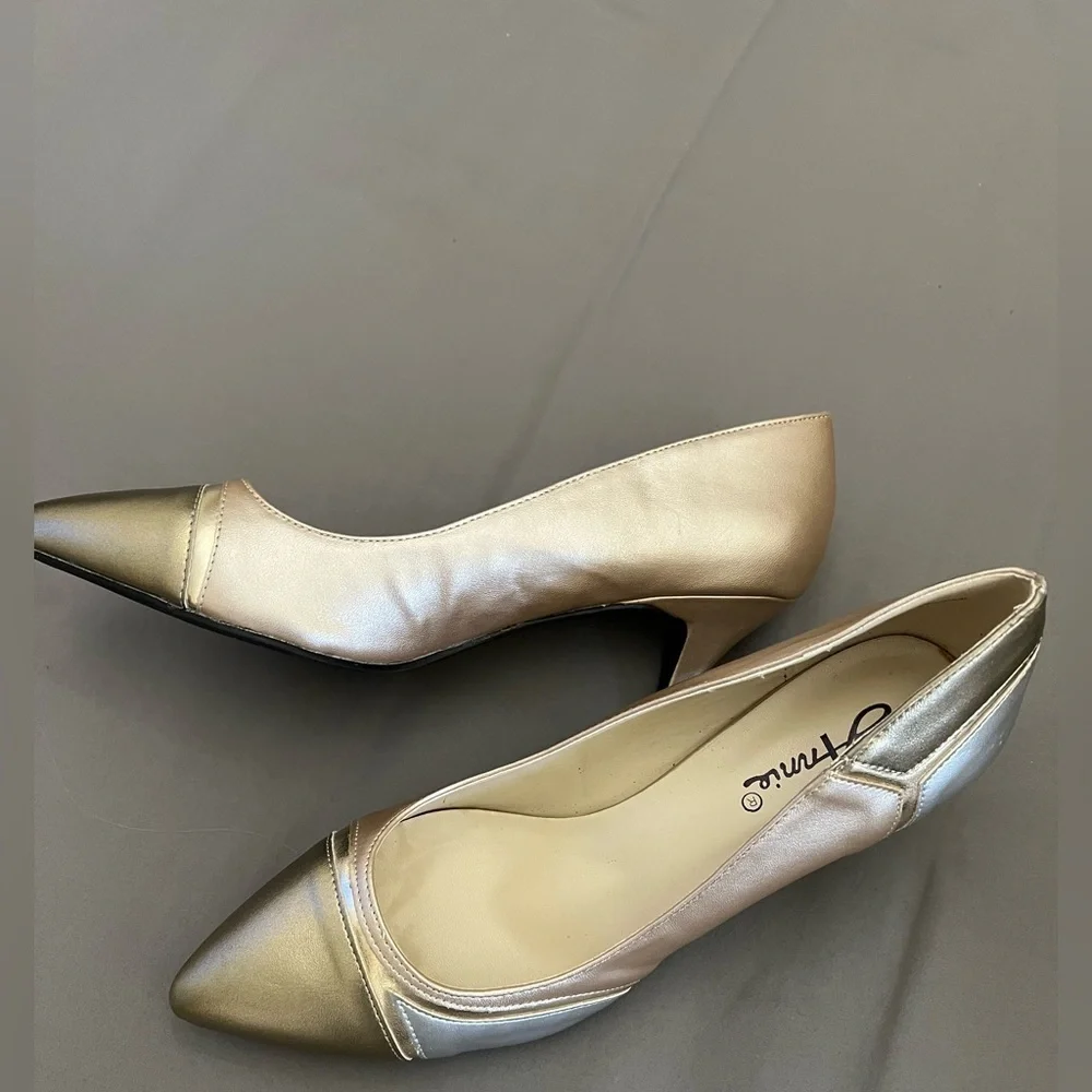 Annie Gold/Silver Heels Pumps 9